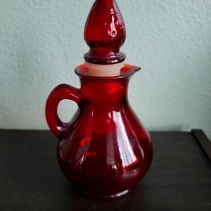Avon Ruby Red Vintage Glass Cruet